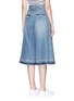 Back View - Click To Enlarge - SACAI - Frayed cuff denim culottes