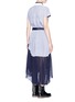 Back View - Click To Enlarge - SACAI - Piqué bib stripe pleated shirting dress