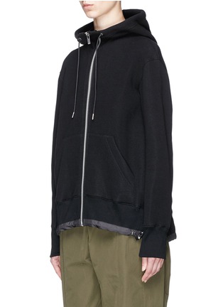 Front View - Click To Enlarge - SACAI - Sponge sweatshirt zip hoodie