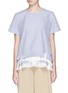 Main View - Click To Enlarge - SACAI - Tiered pleated hem stripe T-shirt