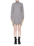 Main View - Click To Enlarge - SACAI - Lace underlay colourblock turtleneck sweatshirt dress