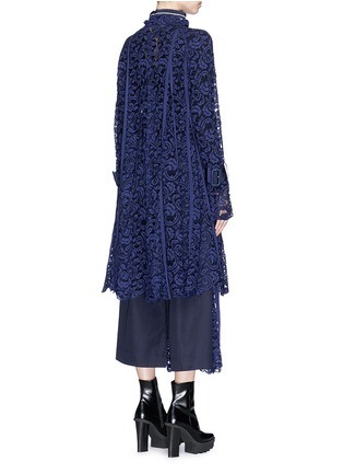 Back View - Click To Enlarge - SACAI - Buckled belt floral lace coat