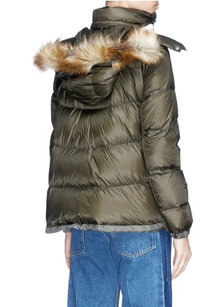 Back View - Click To Enlarge - SACAI - Faux fur trim quilted down jacket
