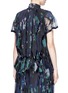 Back View - Click To Enlarge - SACAI - Digital camouflage print plissé pleated top