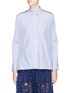 Main View - Click To Enlarge - SACAI - Pleated lace back stripe shirt