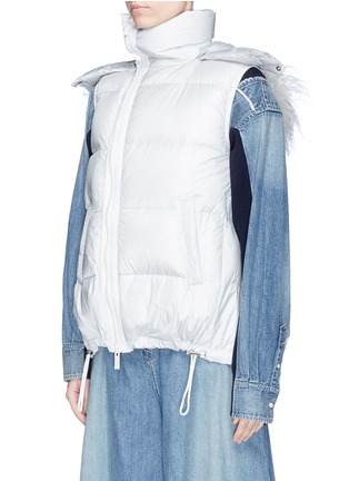 Front View - Click To Enlarge - SACAI - Faux fur trim quilted down vest