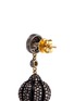 Detail View - Click To Enlarge - AISHWARYA - Diamond pavé matte coated gold alloy earrings