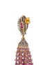 Detail View - Click To Enlarge - AISHWARYA - Diamond ruby pearl gold alloy tassel earrings