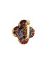 Detail View - Click To Enlarge - AISHWARYA - Diamond sapphire engraved geometric stud earrings