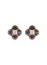 Main View - Click To Enlarge - AISHWARYA - Diamond sapphire engraved geometric stud earrings