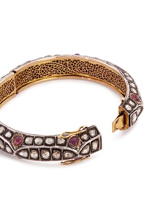 Detail View - Click To Enlarge - AISHWARYA - Diamond ruby gold alloy bangle