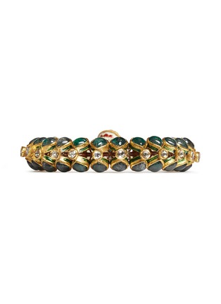 Main View - Click To Enlarge - AISHWARYA - Diamond emerald 14k gold alloy bangle