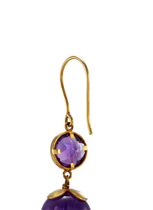 Detail View - Click To Enlarge - AISHWARYA - Amethyst gold alloy ball drop earrings