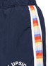 Detail View - Click To Enlarge - THE UPSIDE - 'Sunset' rainbow stripe running shorts