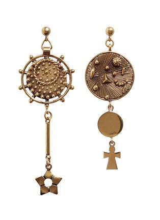 Main View - Click To Enlarge - CHLOÉ - 'Coins' mismatched earrings