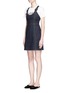 Front View - Click To Enlarge - 74017 - Buckle strap denim dress