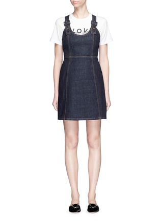 Main View - Click To Enlarge - 74017 - Buckle strap denim dress