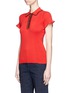 Front View - Click To Enlarge - 74017 - Ruffle knit polo shirt
