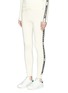 Front View - Click To Enlarge - MONCLER - Logo stripe virgin wool knit track pants