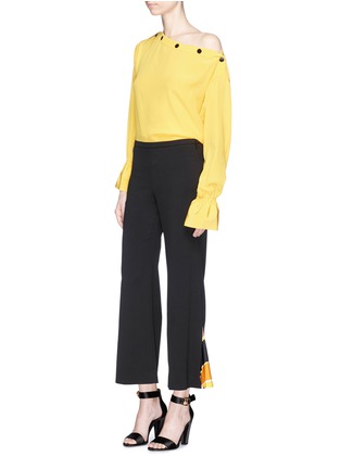 Figure View - Click To Enlarge - EMILIO PUCCI - 'Berbania' pleated insert flared suiting pants