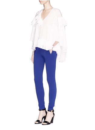 Figure View - Click To Enlarge - EMILIO PUCCI - Tiered ruffle silk crepe top