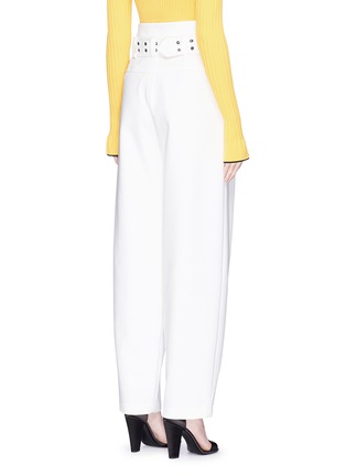 Back View - Click To Enlarge - EMILIO PUCCI - 'Crespo' belted high waist cady crepe pants
