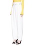 Front View - Click To Enlarge - EMILIO PUCCI - 'Crespo' belted high waist cady crepe pants