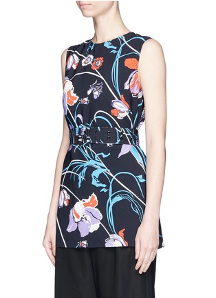Front View - Click To Enlarge - EMILIO PUCCI - 'Verbania' print crepe sleeveless top