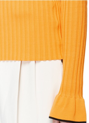 Detail View - Click To Enlarge - EMILIO PUCCI - Ruffle cuff rib knit sweater