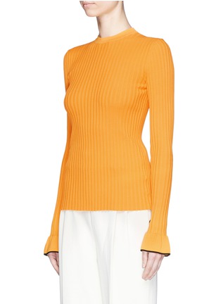 Front View - Click To Enlarge - EMILIO PUCCI - Ruffle cuff rib knit sweater