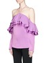 Front View - Click To Enlarge - EMILIO PUCCI - Off-shoulder halterneck crepe top