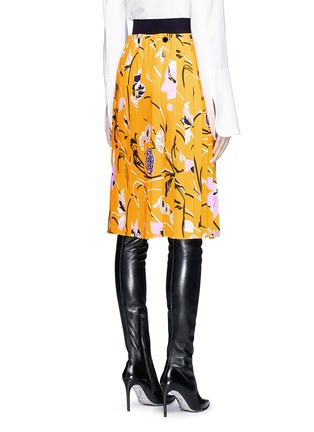Back View - Click To Enlarge - EMILIO PUCCI - 'Verbania' floral print pleated crepe skirt