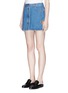 Front View - Click To Enlarge - VALENTINO GARAVANI - Beaded butterfly patch denim skirt