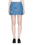 Main View - Click To Enlarge - VALENTINO GARAVANI - Beaded butterfly patch denim skirt