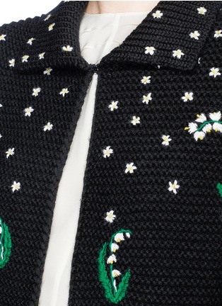 Detail View - Click To Enlarge - VALENTINO GARAVANI - Lily of the valley floral embroidered maxi cardigan