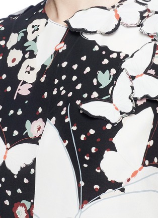 Detail View - Click To Enlarge - VALENTINO GARAVANI - Butterfly print silk crepe de Chine sleeveless dress
