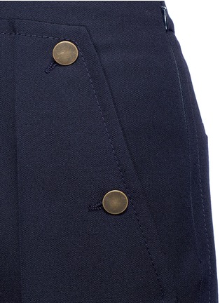 Detail View - Click To Enlarge - VALENTINO GARAVANI - Button front flap virgin wool sailor culottes