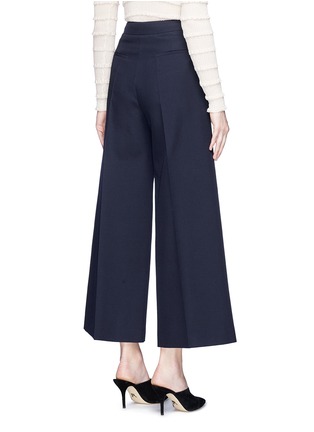 Back View - Click To Enlarge - VALENTINO GARAVANI - Button front flap virgin wool sailor culottes