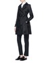Figure View - Click To Enlarge - VALENTINO GARAVANI - Beaded butterfly belted trench coat