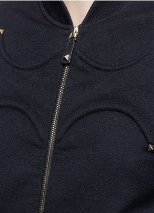 Detail View - Click To Enlarge - VALENTINO GARAVANI - Rockstud scalloped motif bomber jacket
