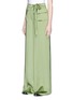 Front View - Click To Enlarge - VALENTINO GARAVANI - Belted wide leg silk satin pants