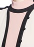 Detail View - Click To Enlarge - VALENTINO GARAVANI - Colourblock belted high collar crepe blouse