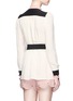 Back View - Click To Enlarge - VALENTINO GARAVANI - Colourblock belted high collar crepe blouse