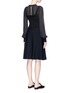 Back View - Click To Enlarge - VALENTINO GARAVANI - Crepe and knit dress