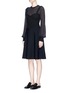 Front View - Click To Enlarge - VALENTINO GARAVANI - Crepe and knit dress