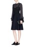 Figure View - Click To Enlarge - VALENTINO GARAVANI - Crepe and knit dress