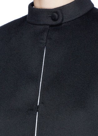 Detail View - Click To Enlarge - VALENTINO GARAVANI - Scalloped stud hem virgin wool-cashmere cape