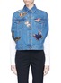 Main View - Click To Enlarge - VALENTINO GARAVANI - Beaded butterfly patch denim cape