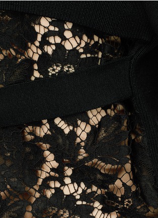 Detail View - Click To Enlarge - VALENTINO GARAVANI - Tie lace back underlay virgin wool sweater