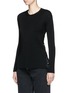 Front View - Click To Enlarge - VALENTINO GARAVANI - Tie lace back underlay virgin wool sweater